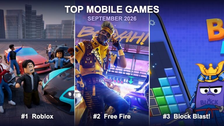Top mobile games September 2026: Roblox, Free Fire and Block Blast